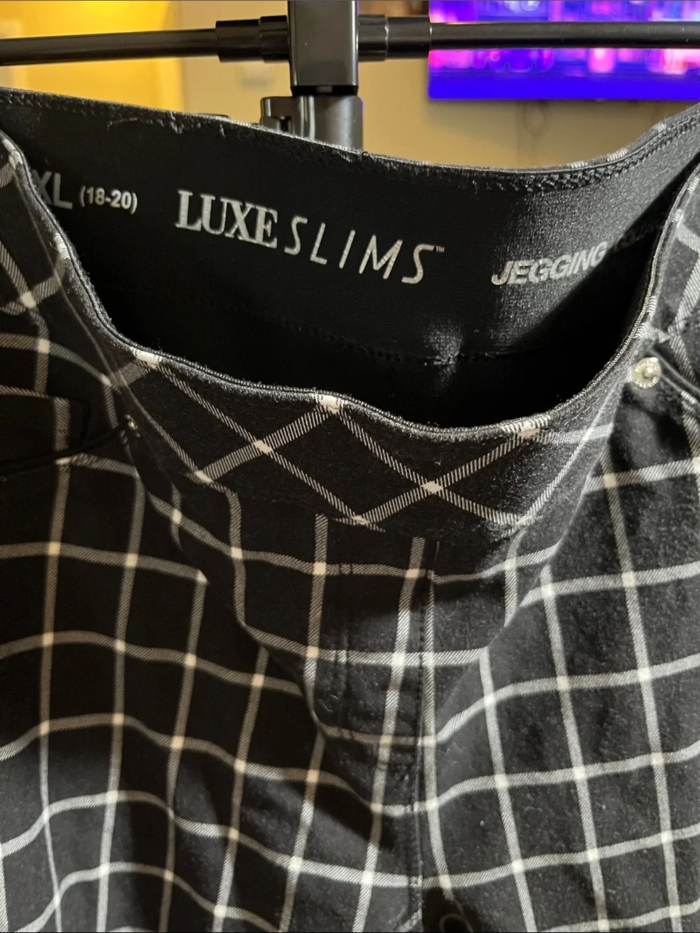 Black Windowpane Ponte Pants - Women - Picture 2 of 2